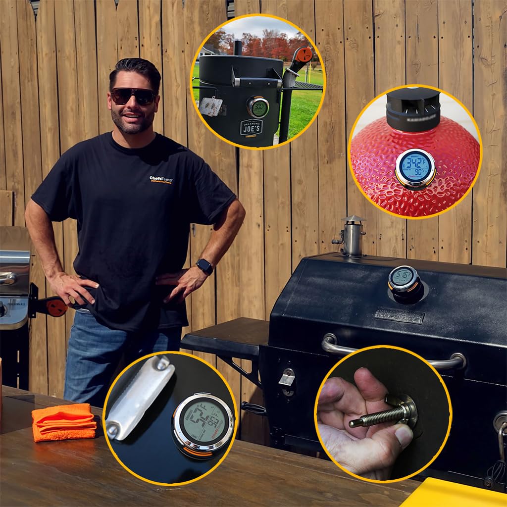 ProTemp S1 Patented Smart Grill Gauge Thermometer Hub Wi-Fi and Bluetooth for Weber Kamado Joe Grills Smoker Offset Replacement Accessories (Universal Version 3.5"length 0.3"Dia not for Big Green Egg)