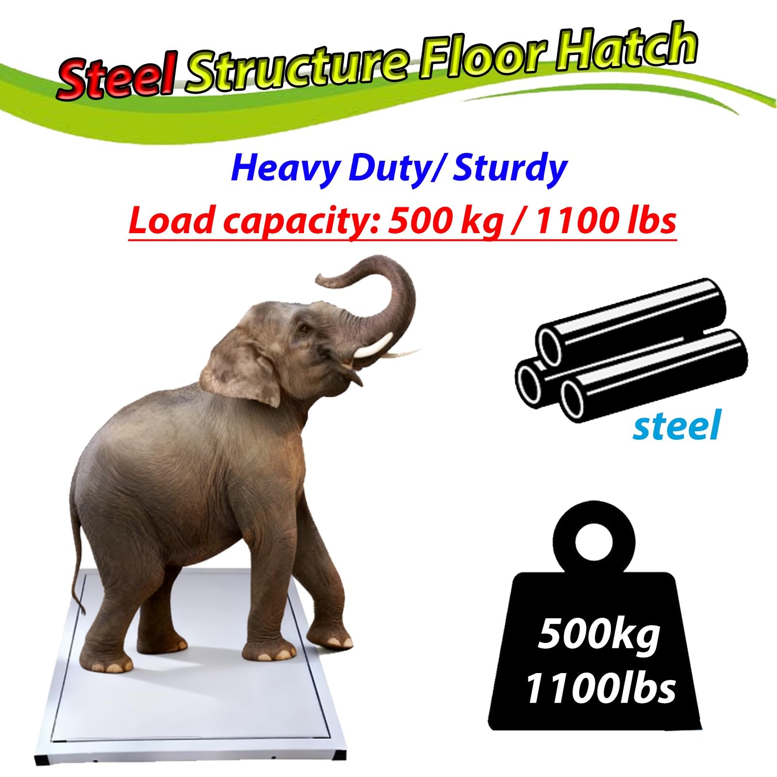 Convenience Basement Floor Hatch, Invisible Crawl Space/Cellar/Storage Room Entry Corridor Paneling, Heavy-Duty Steel Access Door Cover Plate(44X27in)