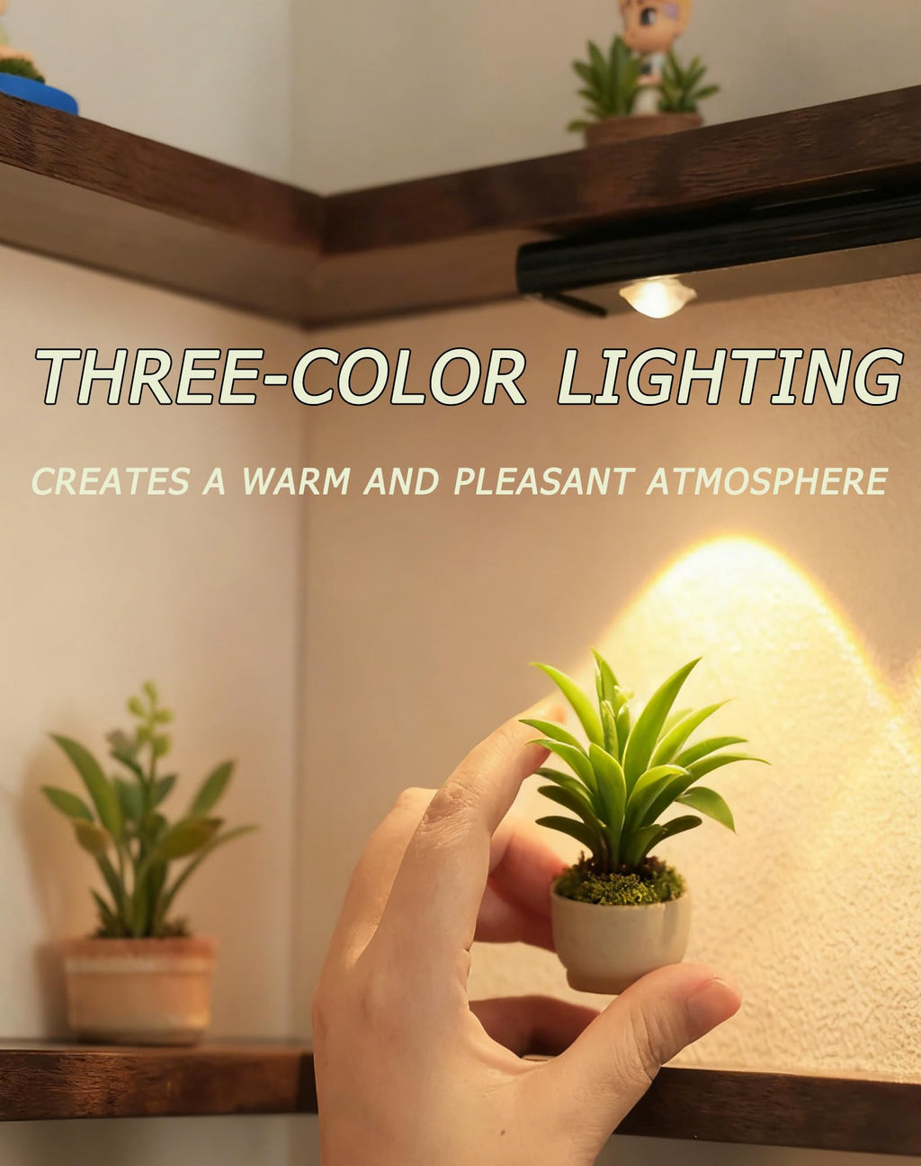 Smart Corner Shelves That Light up Your Space, Illuminated Corner Shelf with Remote, No-Drilling Illuminated Corner Blind Boxes Shelf, Floating Corner Shelves for Wall,For Collectibles (1,With lights)