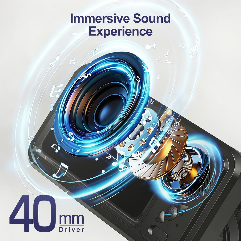 Enfriliv Waterproof Phone Holder with Speaker, Shower Phone Holder Waterproof, Shower Phones Holder with Wireless Bluetooth Speaker Aqua with 360° Rotation Ipx4 Shower Play (Black)