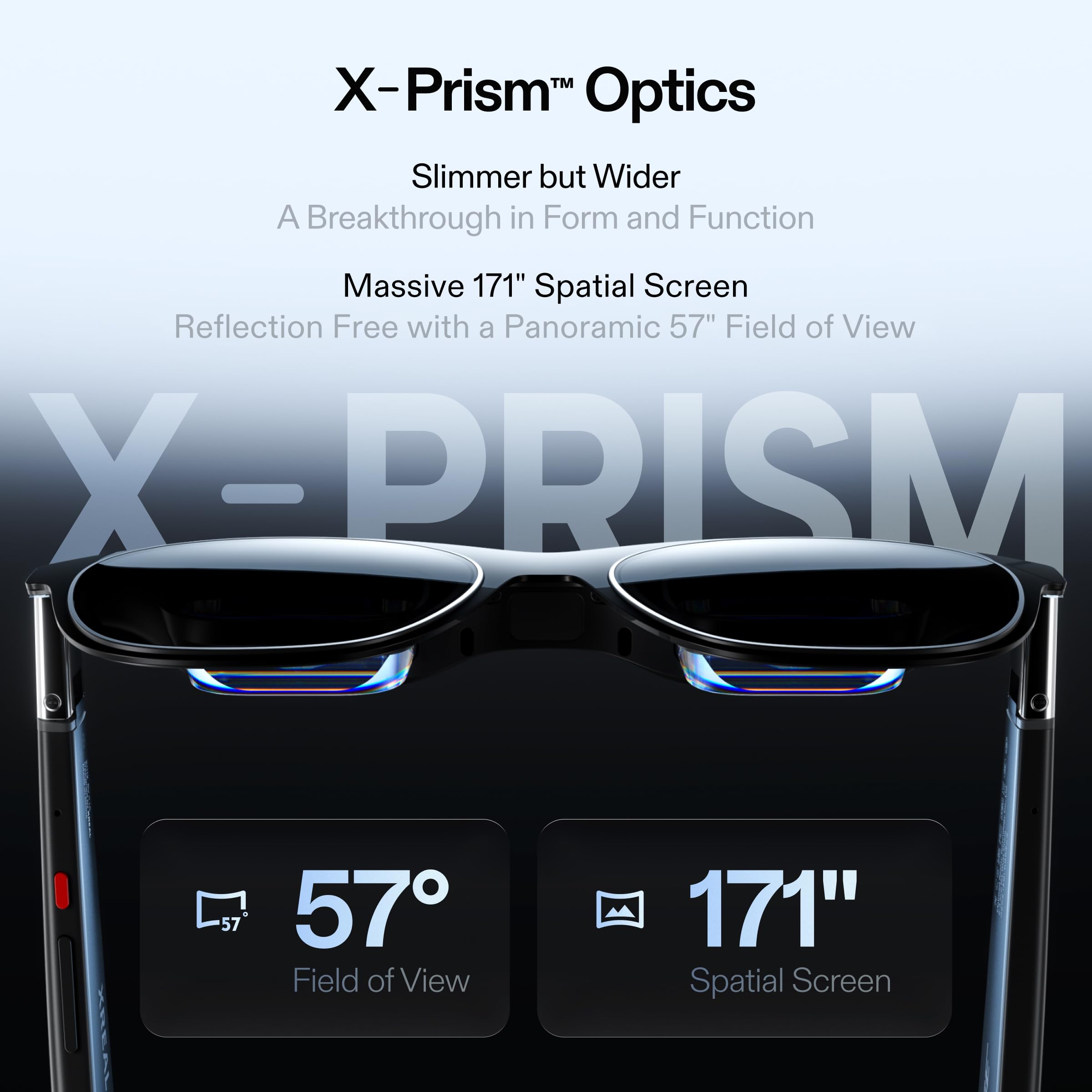 XREAL One Pro AR Glasses with X1 Chip, Native 3 DoF, X-Prism Optics, Real 3D, 57°FOV 171" 120Hz FHD Display, XR Glasses for iPhone 17/16, Steam Deck, ROG, Mac, PC, Android & iOS M (IPD 57-66mm)