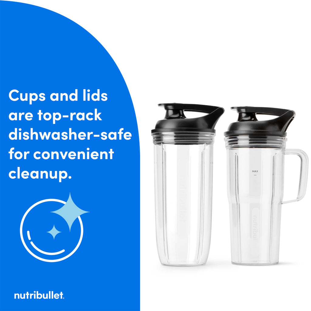 nutribullet® Ultra Deluxe Personal Blender, 1200W, for Smoothies Shakes & Protein - Quietest Single-Serve Blender with Titanium Coated Blades, 4 BPA-Free Cups, To-Go Lids, Dishwasher Safe