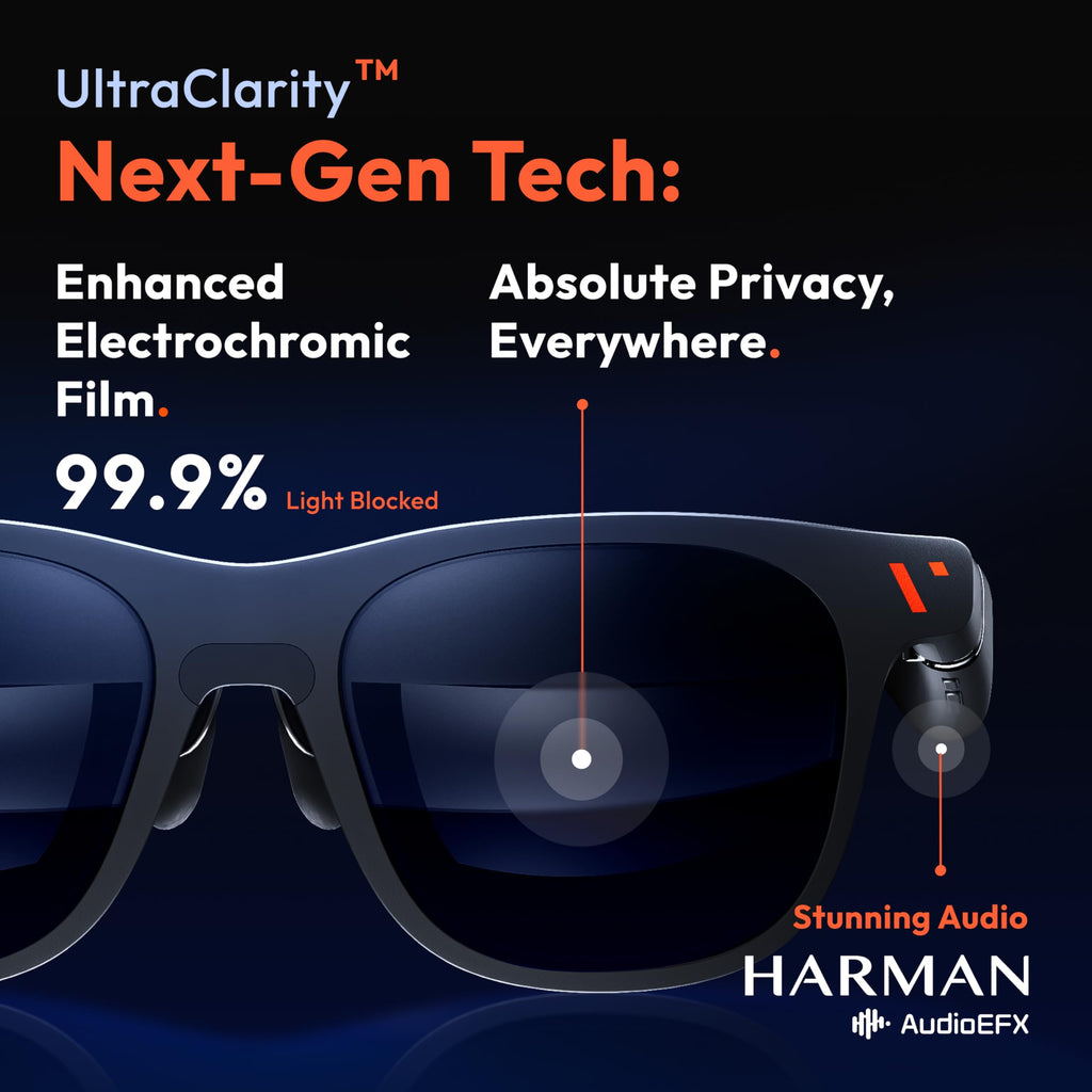 VITURE Pro XR/AR Glasses, 135" 120Hz 1000Nits Display, Harman Audio,Electrochromic Film,Myopia Adjustments,for iPhone 17/16/15/Android/Mac/PC/Steam Deck-Used Like New