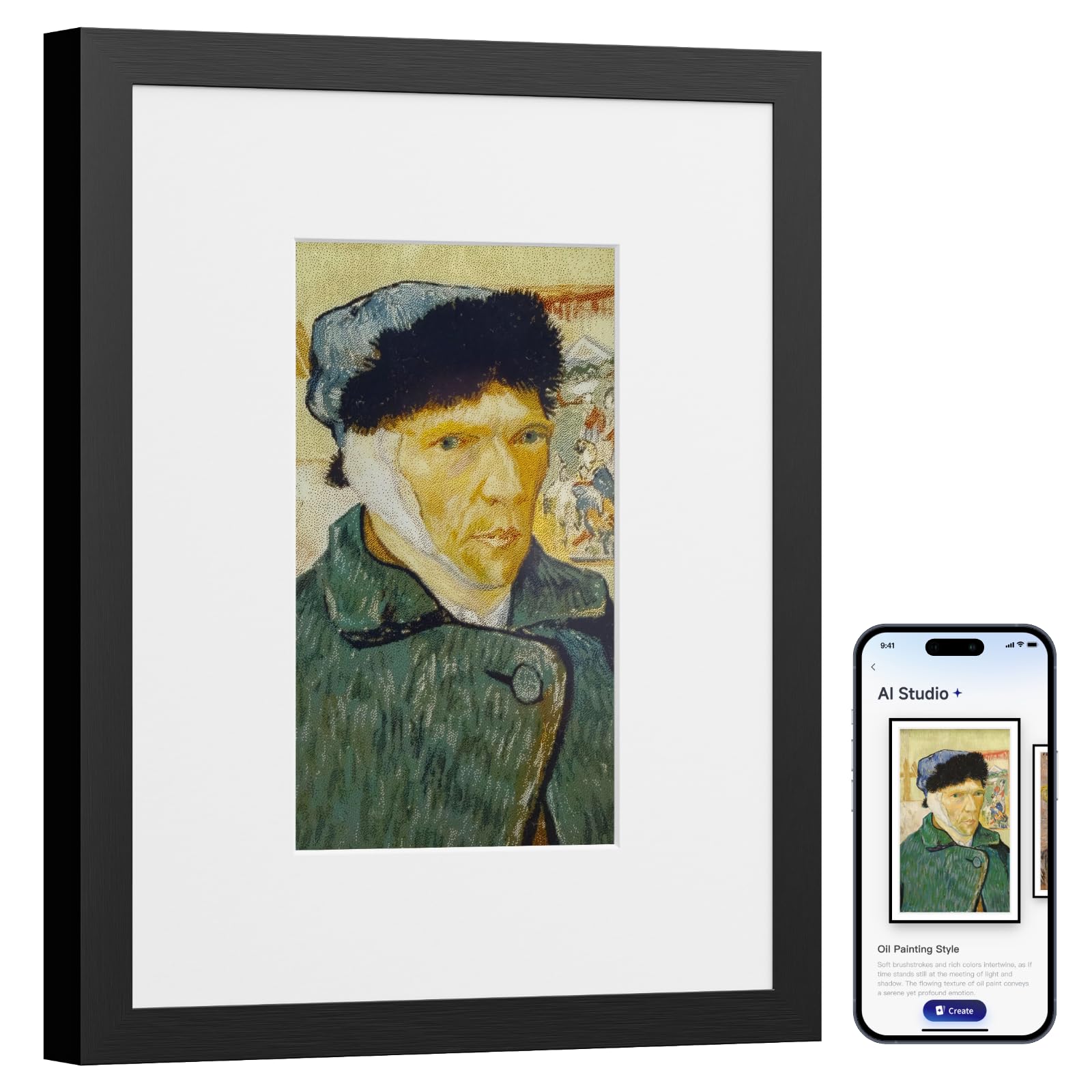 SwitchBot AI Art Frame 7.3'', Electronic Ink Picture Frame, Wireless Digital Photo Frame, Long Battery Life, Alexa Compatible, Wall Decoration, Home Décor, AI-Generated Art, Gift for Art Lovers