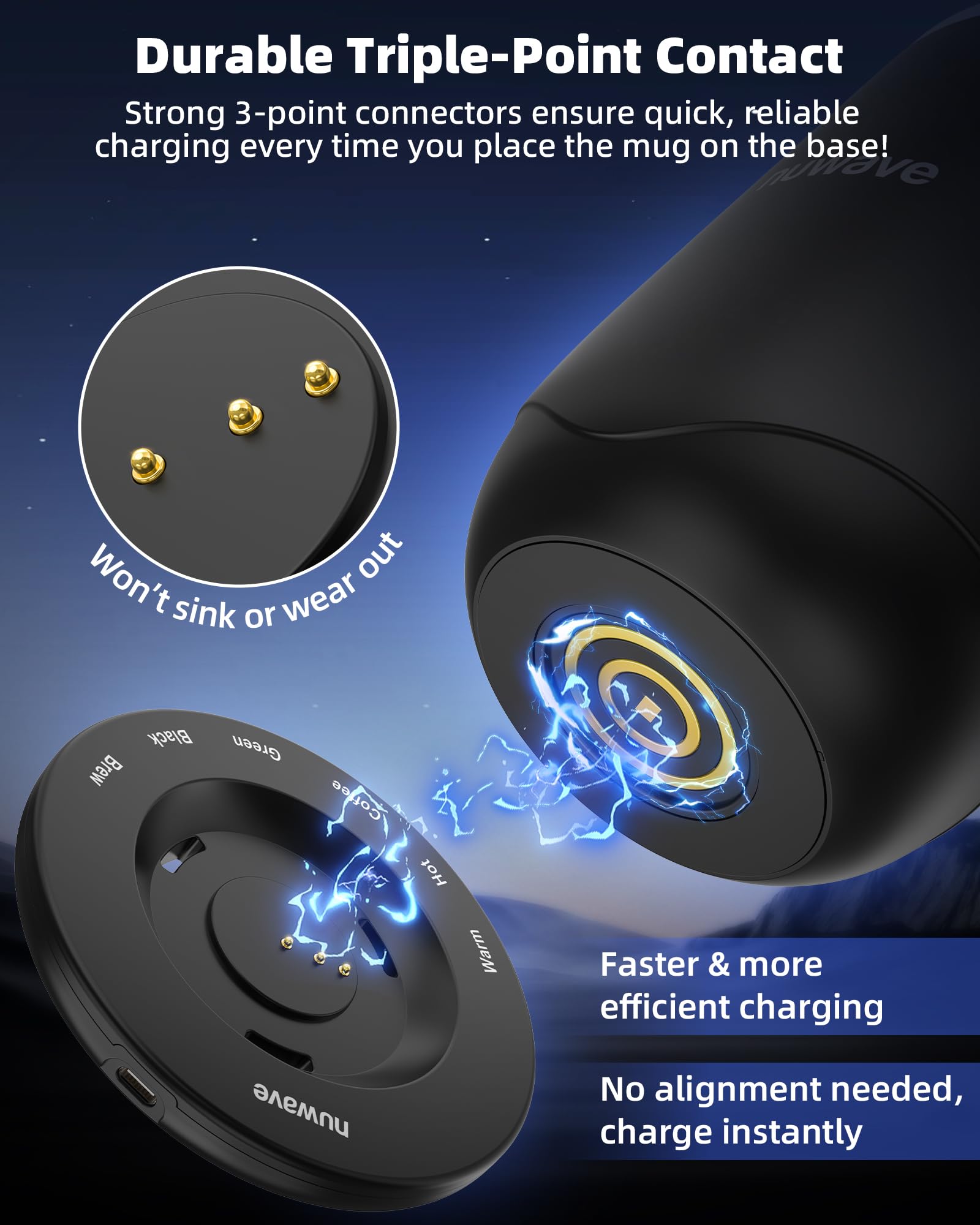 Nuwave Smart Heated Coffee Mug 16oz — Rechargeable with LED Display