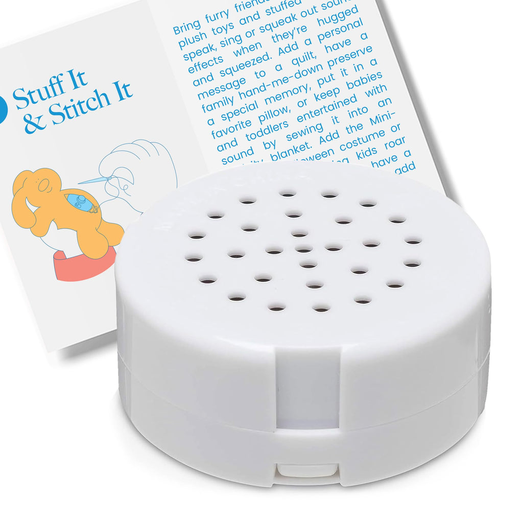 VOICEGIFT Mini-Me, 60-Second Multi-Message Audio Recorder for Plush Toys, Quilts, Pillow, Crafts, Playful Mini Voice Gift Inserts for Custom Sound Gifting & DIY Projects 1-Pack
