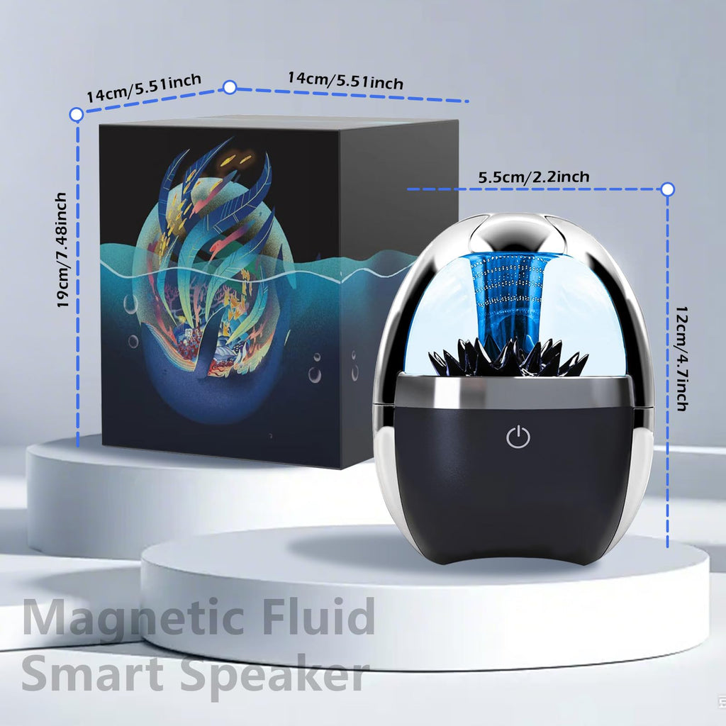 Zhmmmlgj Dancing Ferrofluid Speaker-Dad Gifts for Father Day,Magnetic Fluid Bluetooth Music Visualizer with LED Light,Stereo Sound,Touch Control,Cool Desk Toy for Office,Study,Science Enthusiast