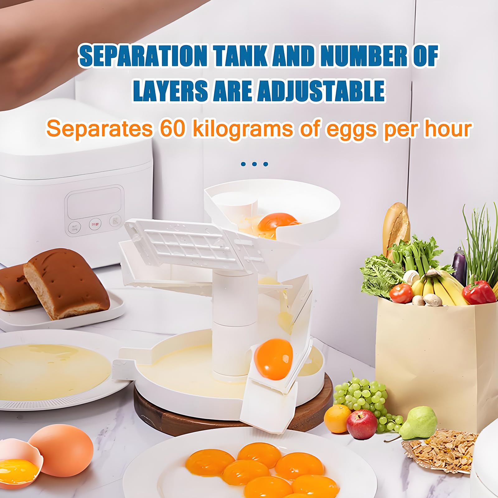 SIMPLEusQ Commercial Egg White Separator,Egg Yolk Separator,Adjustable Egg Filter Splitter Kitchen Tool,Quick Separation,for Baking Cakes,Kitchen Tools for Restaurants