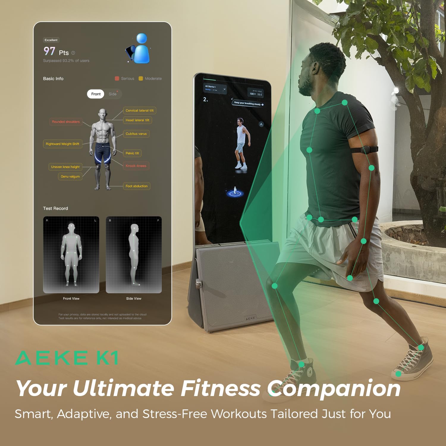 AEKE K1 Smart Home Gym System+Yoga Mat+Extender Belt+Workout Towel