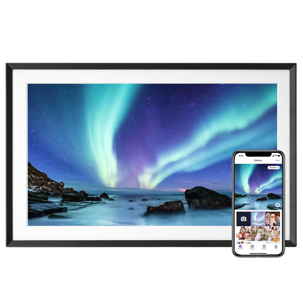 Euphro 15.6'' Digital Picture Frame with 1920x1080 IPS Touch Screen, Smart Digital Photo Frame with 32GB Storage, Easy Setup to Share Photos/Videos via Free App