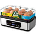 Mooye Rapid Egg Cooker for Hard Boiled Eggs, Electric Egg Steamer 3 IN 1 Soft Medium Hard Boiled, Egg Maker with Auto Shut-Off, Egg Boiler for Kitchen Breakfast & Fitness, BPA-Free, Holds 8 Eggs