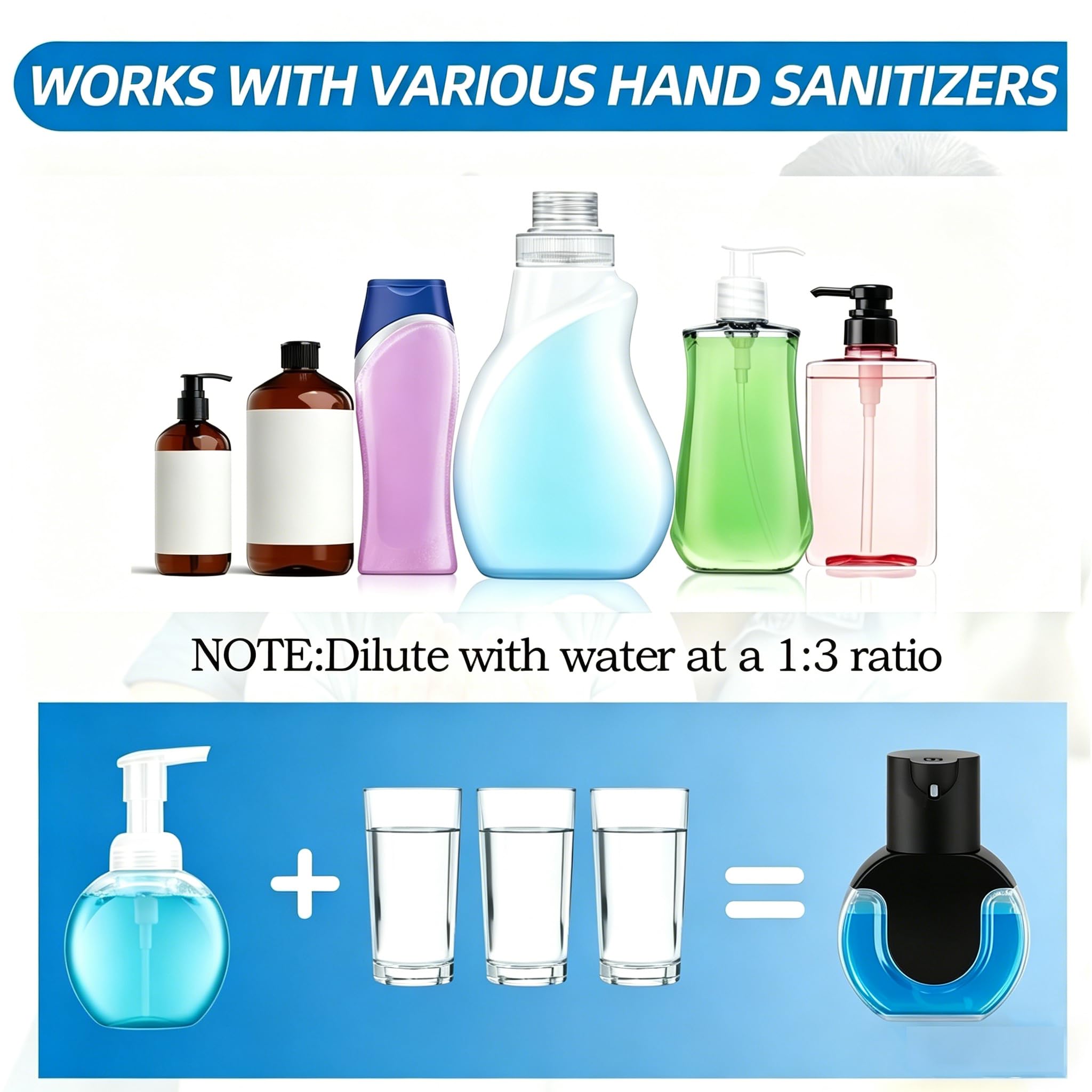 Ipefan Automatic Soap Dispenser Touchless,Rechargeable Foaming Soap Dispenser,15oz/420ml Smart Hand Soap Dispensers,4-Level Adjustable,Wall Mount for Bathroom Kitchen Dish Soap,Hands-Free (Black)