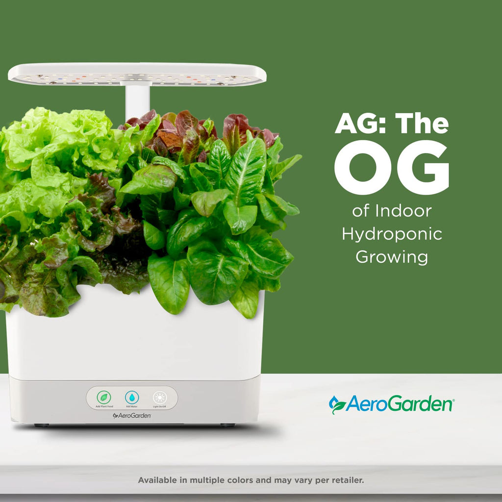 AeroGarden Harvest Indoor Garden Hydroponic System with LED Grow Light and Herb Kit, Holds up to 6 Pods, Black