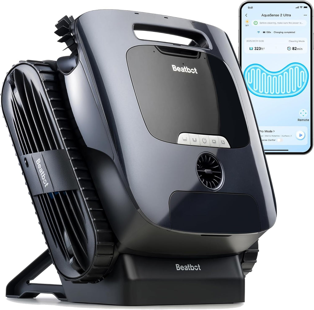Beatbot AquaSense 2 Ultra Cordless Robotic Pool Cleaner for Complex Pools, Mapping with AI Camera, 5-in-1 Cleaning, Smart Surface Parking, Skimmer with APP Control, Water Clarification – Dark Green