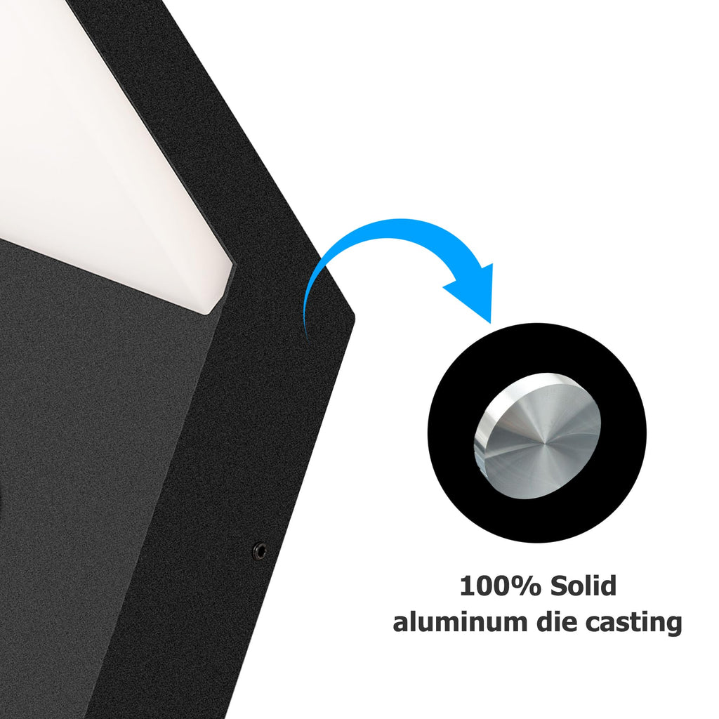 illumishin Outdoor Wall Light Motion Sensor Porch LED Exterior Lights Fixture Sconce Black Modern Aluminum Lamps Front Door Lantern for Patio Garden Garage Fence Yard