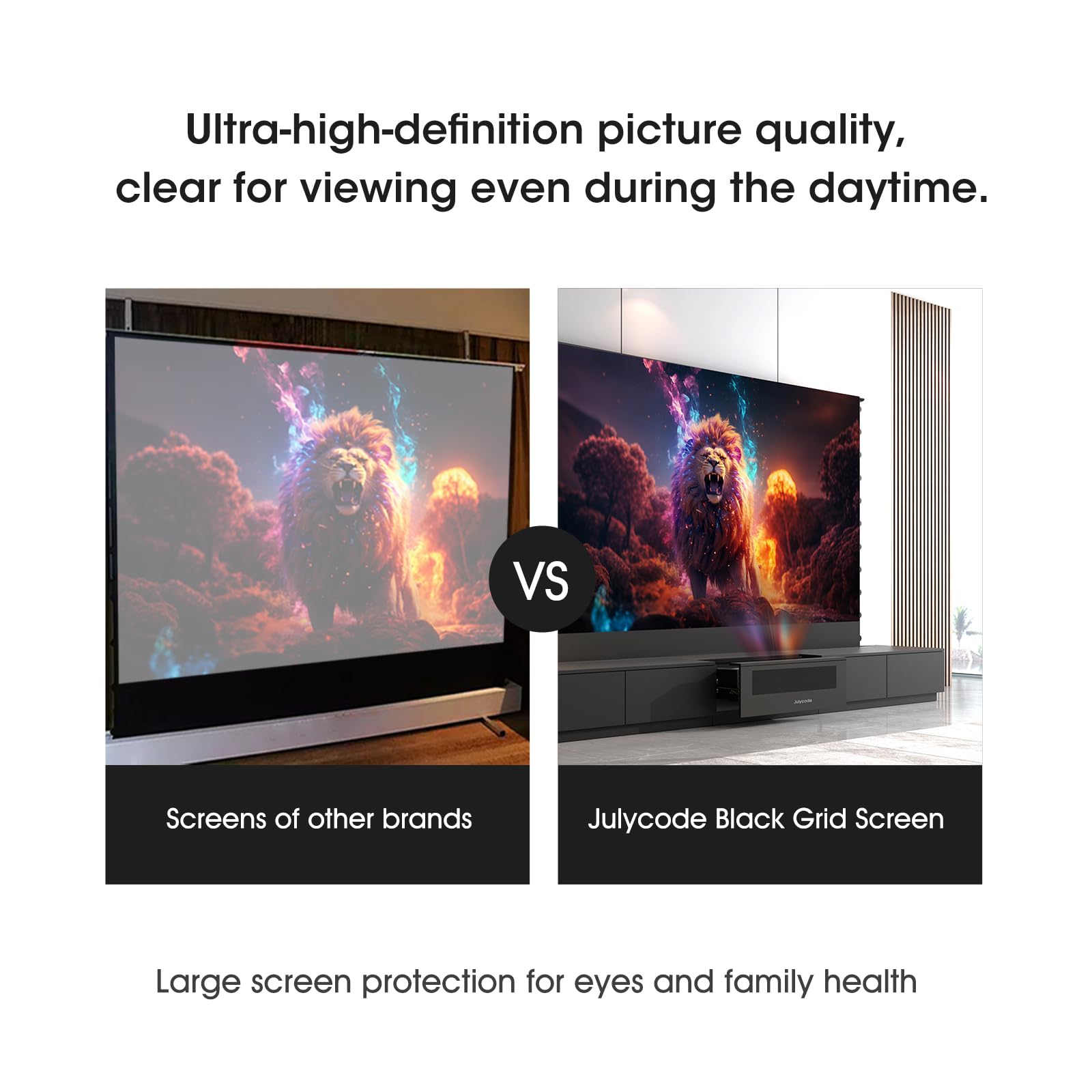 Julycode Motorized Laser TV Cabinet with ALR Floor-Rising Screen for Ultra - Short Throw Projector(100-inch Laser Cabinet) (Black, 120'' Laser Cabinet)