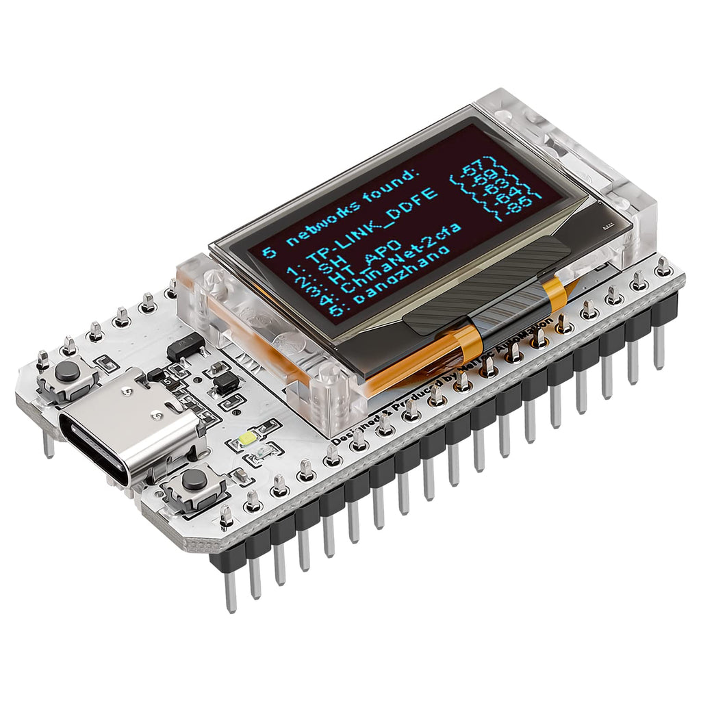 MakerFocus ESP32 OLED WiFi Kit V3 Integrated WiFi Bluetooth CP2102 IoT Development Board with 0.96-inch OLED Display for Arduino IoT Intelligent Scenes