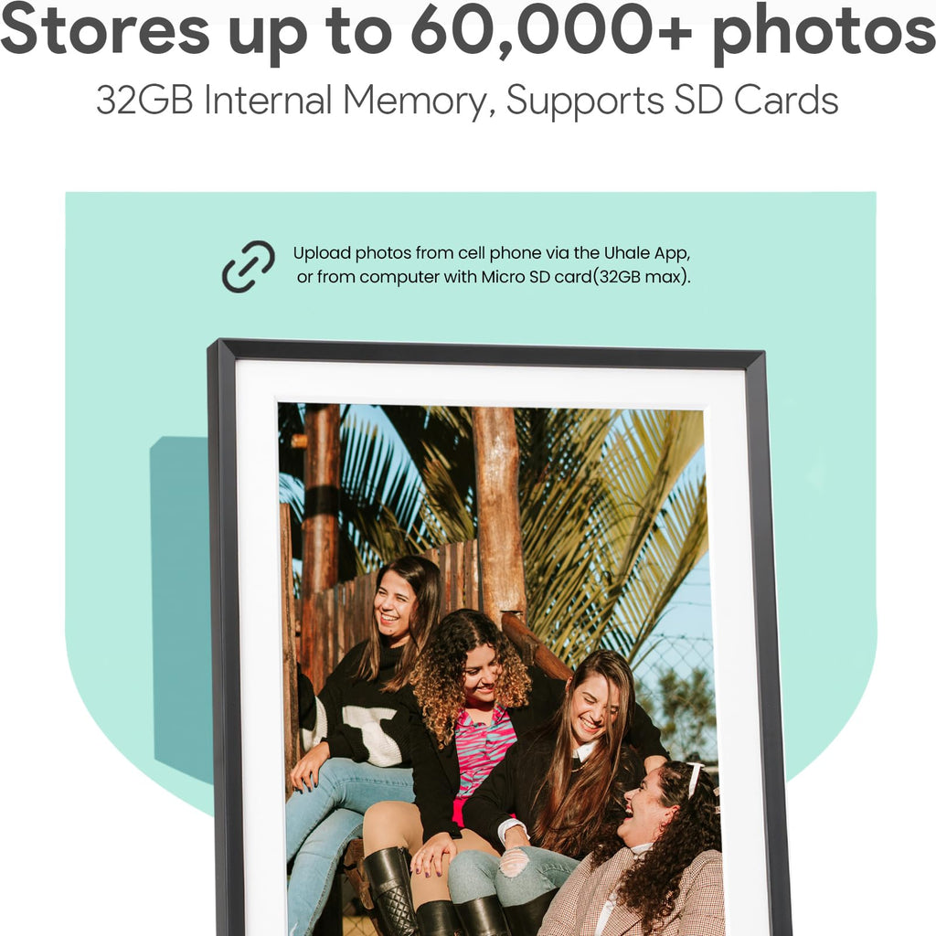 Euphro 15.6'' Digital Picture Frame with 1920x1080 IPS Touch Screen, Smart Digital Photo Frame with 32GB Storage, Easy Setup to Share Photos/Videos via Free App