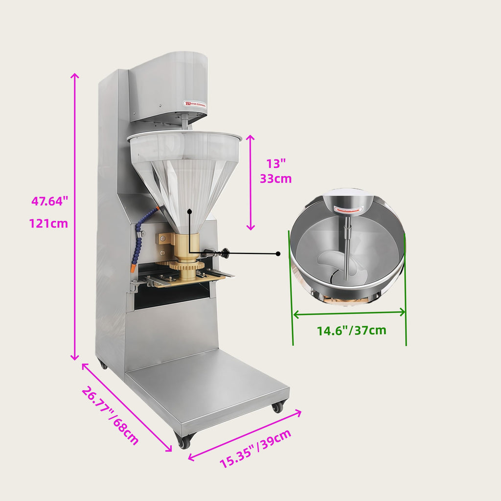 Kolice Commercial Meatball Forming Machine 280-300 Pcs/Min Production, Automatic Meatball Maker Machine with 6 Models 18/22/26/28/30/32mm, Meatball forming tools for fish, beef, pork,mutton