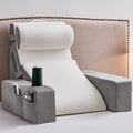 Reading Pillow for Sitting in Bed Adult, Back Pillow for Bed Sitting up with Arms, Pockets and Cup holder, Sit Up Backrest Pillows for Beds Chair Support, Rest Pillow for Gaming (Light gray, 5PCS)