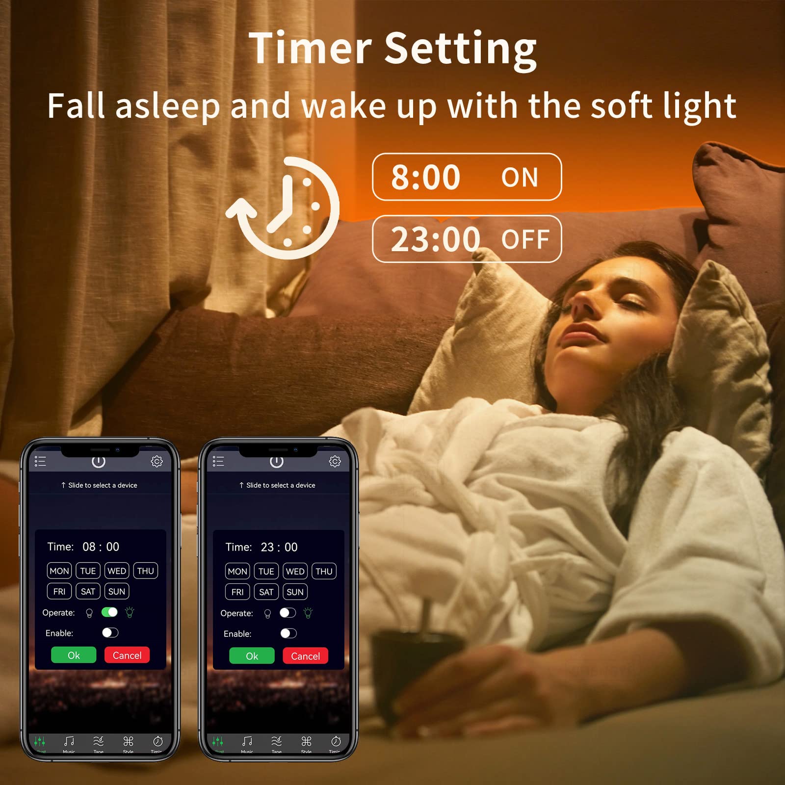 KSIPZE 100ft Led Strip Lights RGB Music Sync Color Changing Led Lights with Smart App Control Remote Led Lights for Bedroom Room Lighting Flexible Home Décor