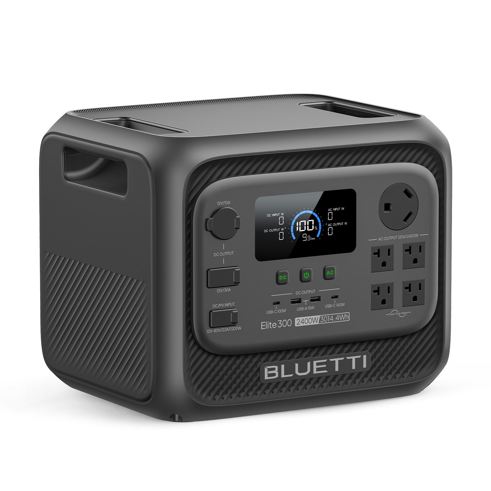 BLUETTI Elite 300 Portable Power Station, 3014Wh LiFePO4 Battery Backup for Home Power Outage, 2400W Solar Generator (4800W Surge), 3kWh Compact Home Backup & RV Power with TT-30 RV Port & 12V/30A DC