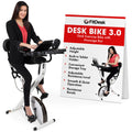FitDesk Standing Exercise Bike Desk 3.0, Adjustable Height Indoor Cycling Trainer with Laptop Tray, Portable Stationary Fitness Desk for Home Office, Foldable Workstation, Supports 300 lbs