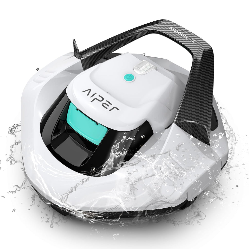 (2026 Upgrade) AIPER Seagull SE Cordless Robotic Pool Cleaner with 100 Mins Runtime, Powerful 1320GPH Suction,Smart Self-Parking, Pool Vacuum for Above Ground Pools up to 860 Sq.ft, Pearl & Cyan