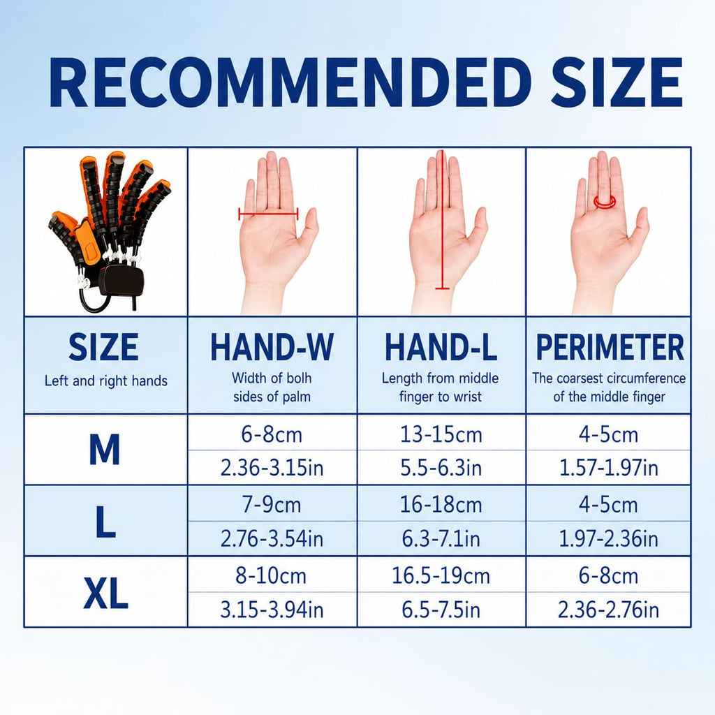 Rehabilitation Robot Gloves for Stroke Recovery, Auto Finger Exerciser for Assisted Hand Training and Hand Function Rehabilitation (Letf Hand L)