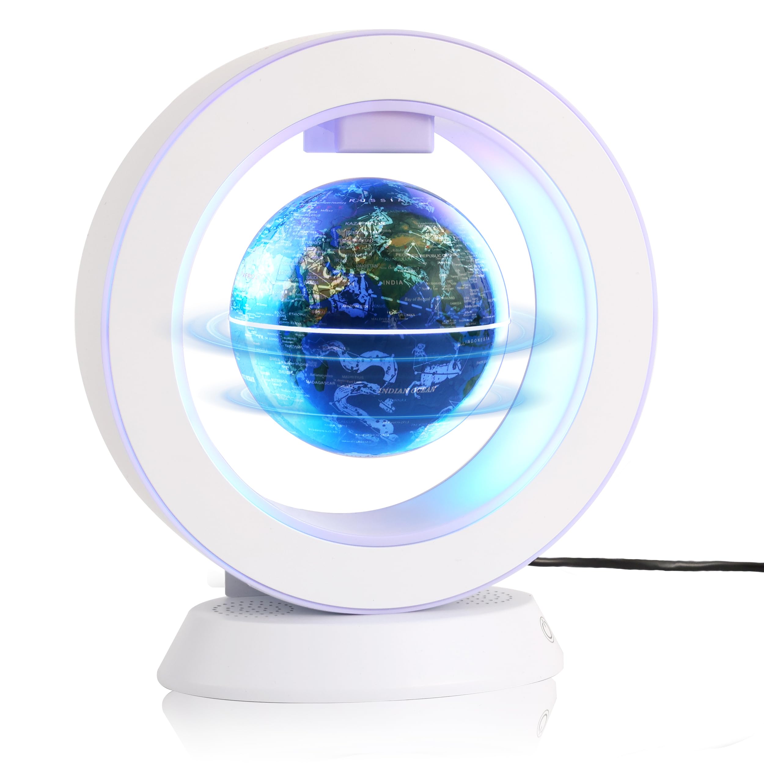 Magnetic Levitation Bluetooth Speaker Constellation Lamp Spinning Floating World Globe For Kids Learning Or Men Boss Office Desk Accessories Decor,Cool Tech Gadgets Unique Desk Toy Gift For Teens
