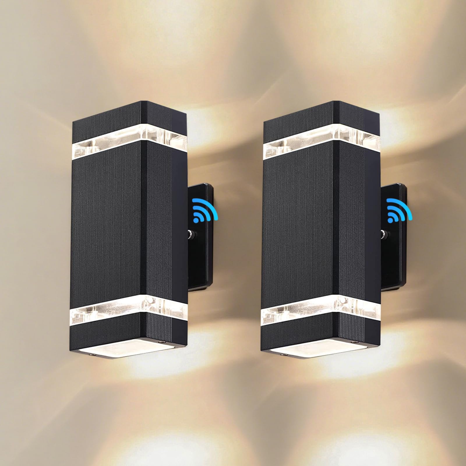 iYogaled Outdoor Dusk to Dawn Wall Lights, Up and Down Exterior Light Fixtures, Outside Modern Porch Lights for Garage,Front Door, Waterproof Black Wall Sconce [ETL Listed].