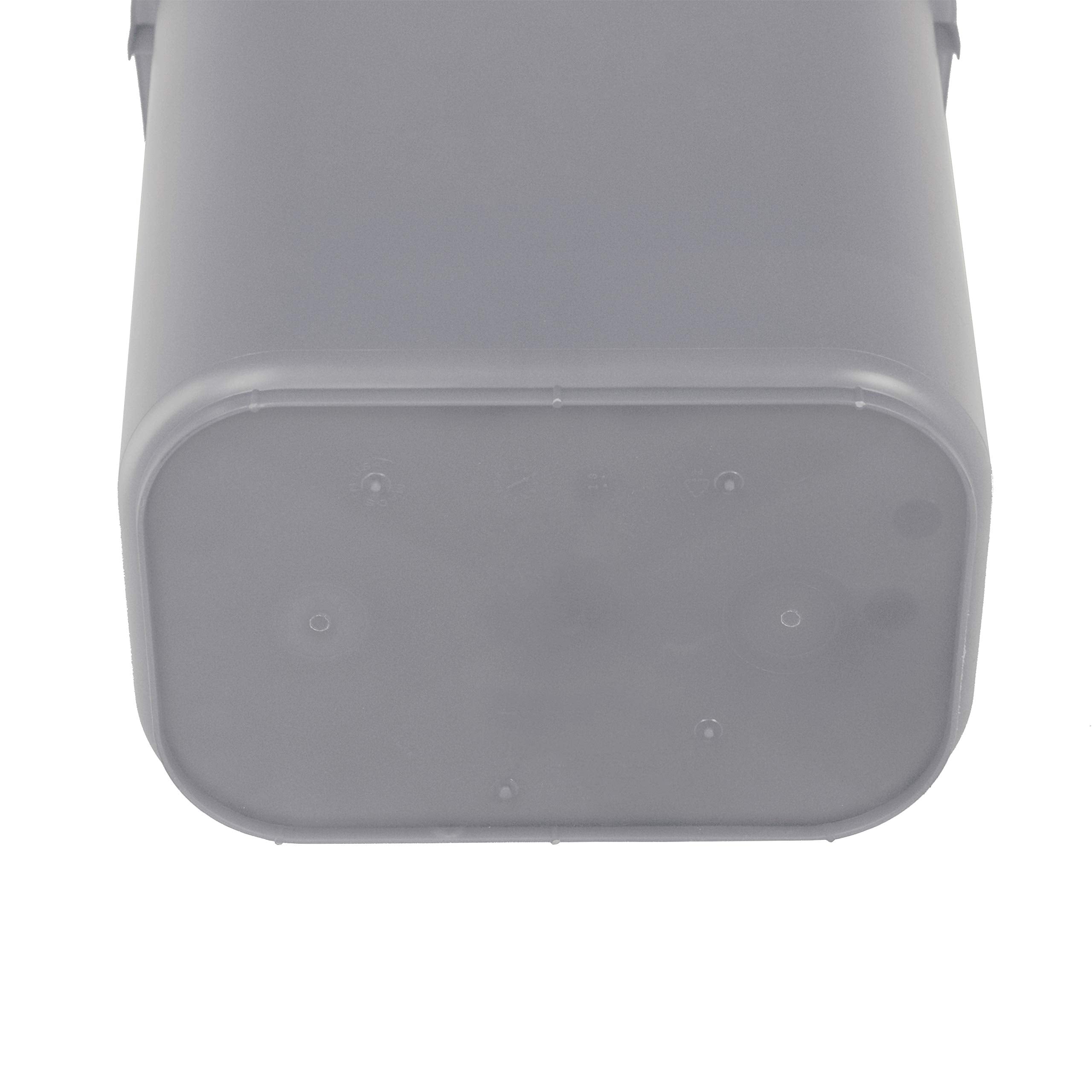 Amazon Basics Rectangular Commercial Office Wastebasket, Easy to Clean, 10 Gallon, Grey, 2-Pack