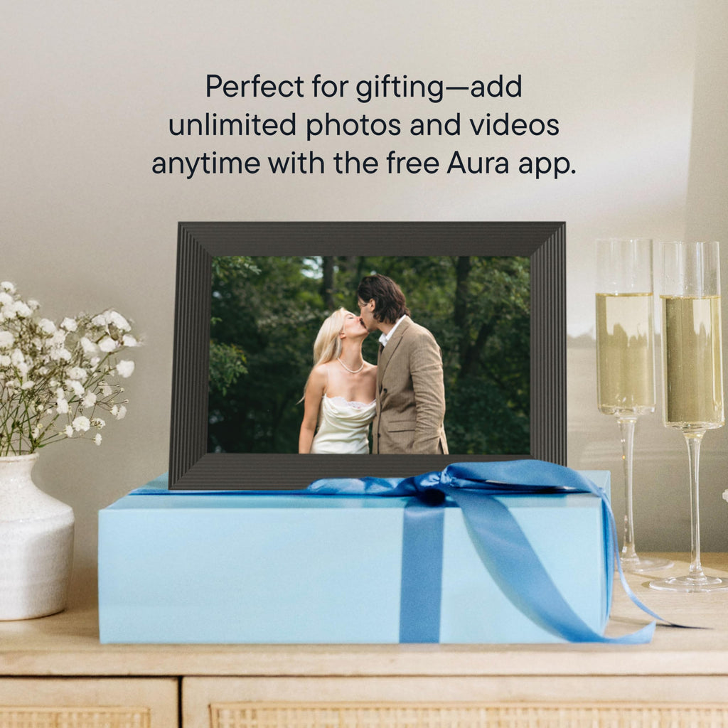Aura Carver 10.1" HD Digital Picture Frame | Wirecutter's Best Digital Frame for Gifting | Send Photos Directly to Your Frame from Anywhere | Quick & Easy Setup Over WiFi | Unlimited Storage - Black