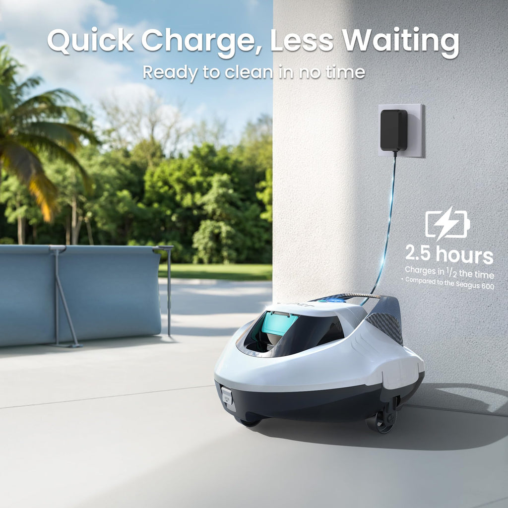 (2026 Upgrade) AIPER Seagull SE Cordless Robotic Pool Cleaner with 100 Mins Runtime, Powerful 1320GPH Suction,Smart Self-Parking, Pool Vacuum for Above Ground Pools up to 860 Sq.ft, Pearl & Cyan