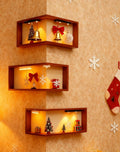 Smart Corner Shelves That Light up Your Space, Illuminated Corner Shelf with Remote, No-Drilling Illuminated Corner Blind Boxes Shelf, Floating Corner Shelves for Wall,For Collectibles (1,With lights)