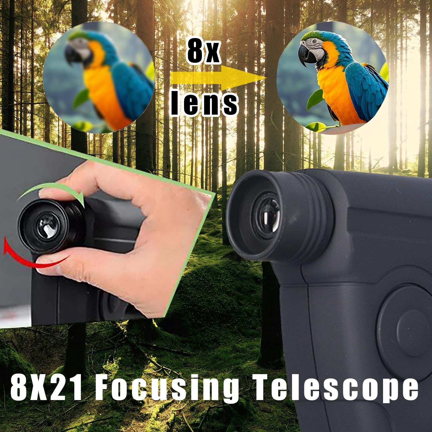 Parabolic Microphone Bird Monocular,Parabolic Microphone Bionic Ear for Range Listening Device, Bionic Outdoor Bird Listening Device