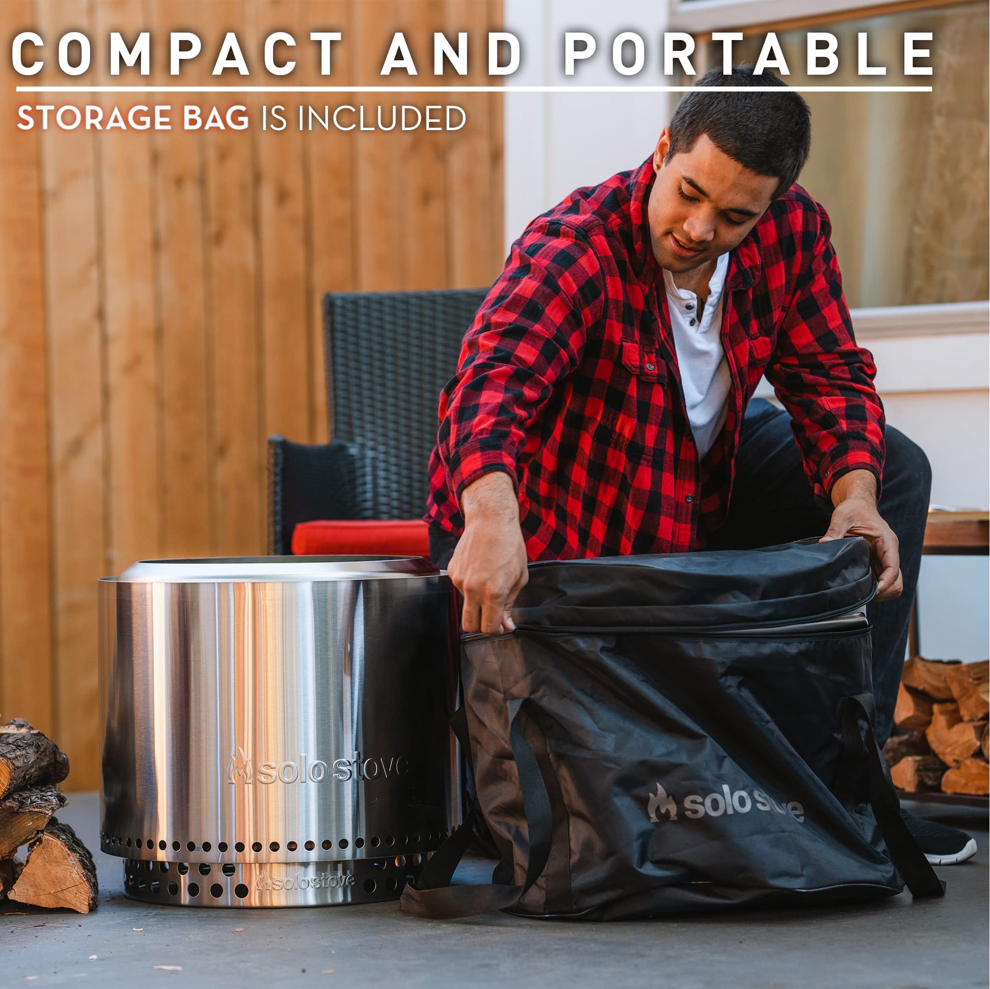 Solo Stove Yukon Pi Fire | Pizza Oven Accessory for Yukon Fire Pit, Incl. Carry Case & Cordierite Pizza Stone, Wood Burning Assembly, Stainless Steel, (H x Dia): 19.1 x 26.5 in