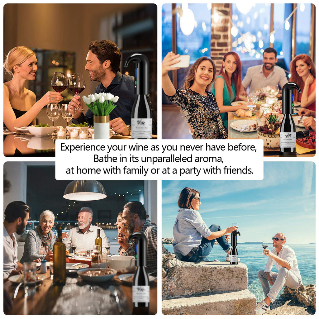 Wine Aerator Electric Wine Decanter Best Sellers One Touch Red -White Wine Accessories Aeration Work with Wine Opener for Beginner Enthusiast - Spout Pourer - Great Fathers Day Gift