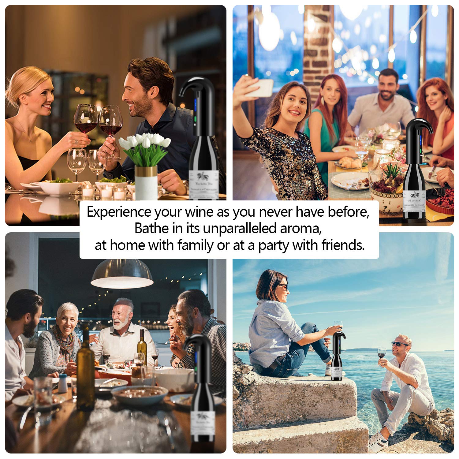 Wine Aerator Electric Wine Decanter Best Sellers One Touch Red -White Wine Accessories Aeration Work with Wine Opener for Beginner Enthusiast - Spout Pourer - Great Fathers Day Gift