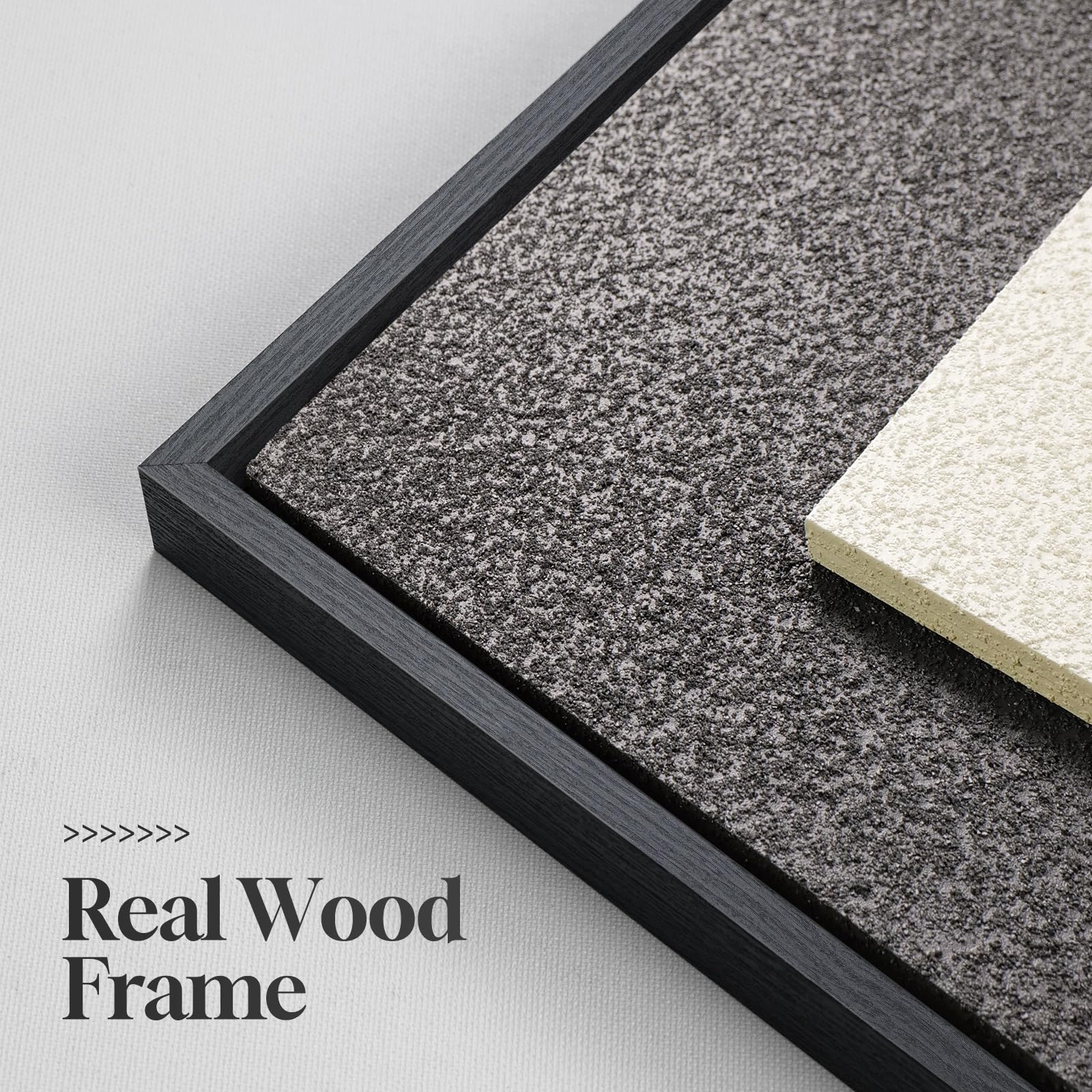 Large 3D Textured Framed Abstract Wall Art for Living Room, 3 Piece Modern Paintings Artwork for Walls, Black White Brown Geometric Sandstone Texture Pictures for Hallway Office Home Decor 24x36 In