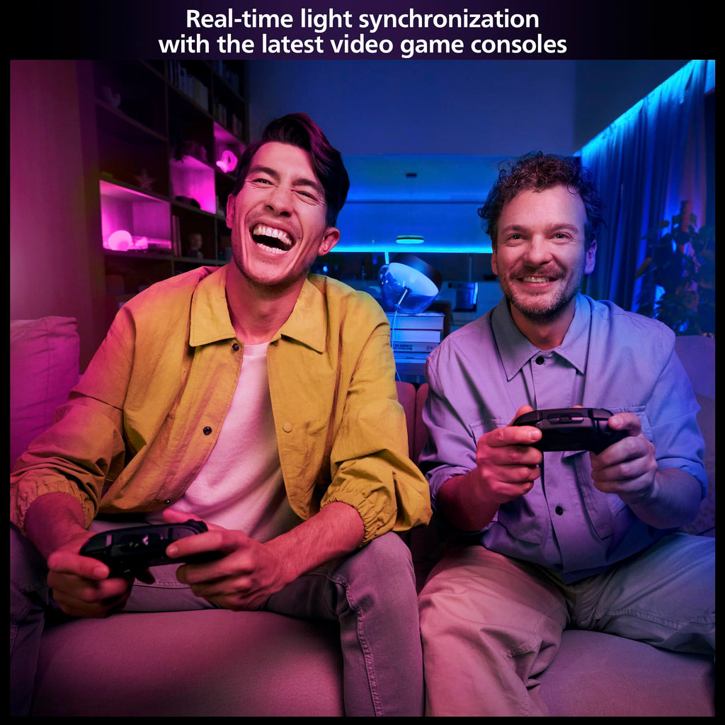 Philips Hue Play HDMI Sync Box 8K, Syncs up to 10 Hue Lights with Video Games, Movies, and Music, Requires Bridge, Supports Dolby Vision HDR10+, Control with App