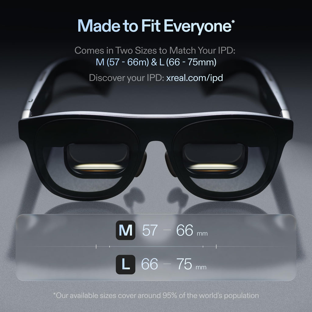 XREAL One Pro AR Glasses with X1 Chip, Native 3 DoF, X-Prism Optics, Real 3D, 57°FOV 171" 120Hz FHD Display, XR Glasses for iPhone 17/16, Steam Deck, ROG, Mac, PC, Android & iOS M (IPD 57-66mm)
