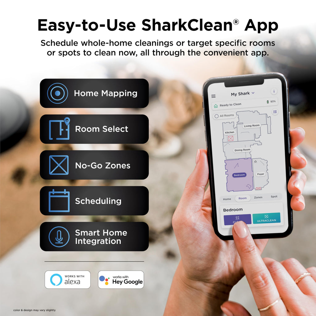 Shark AV2501S AI Ultra Robot Vacuum, with Matrix Clean, Home Mapping, 30-Day Capacity HEPA Bagless Self Empty Base, Perfect for Pet Hair, Wifi, Dark Grey
