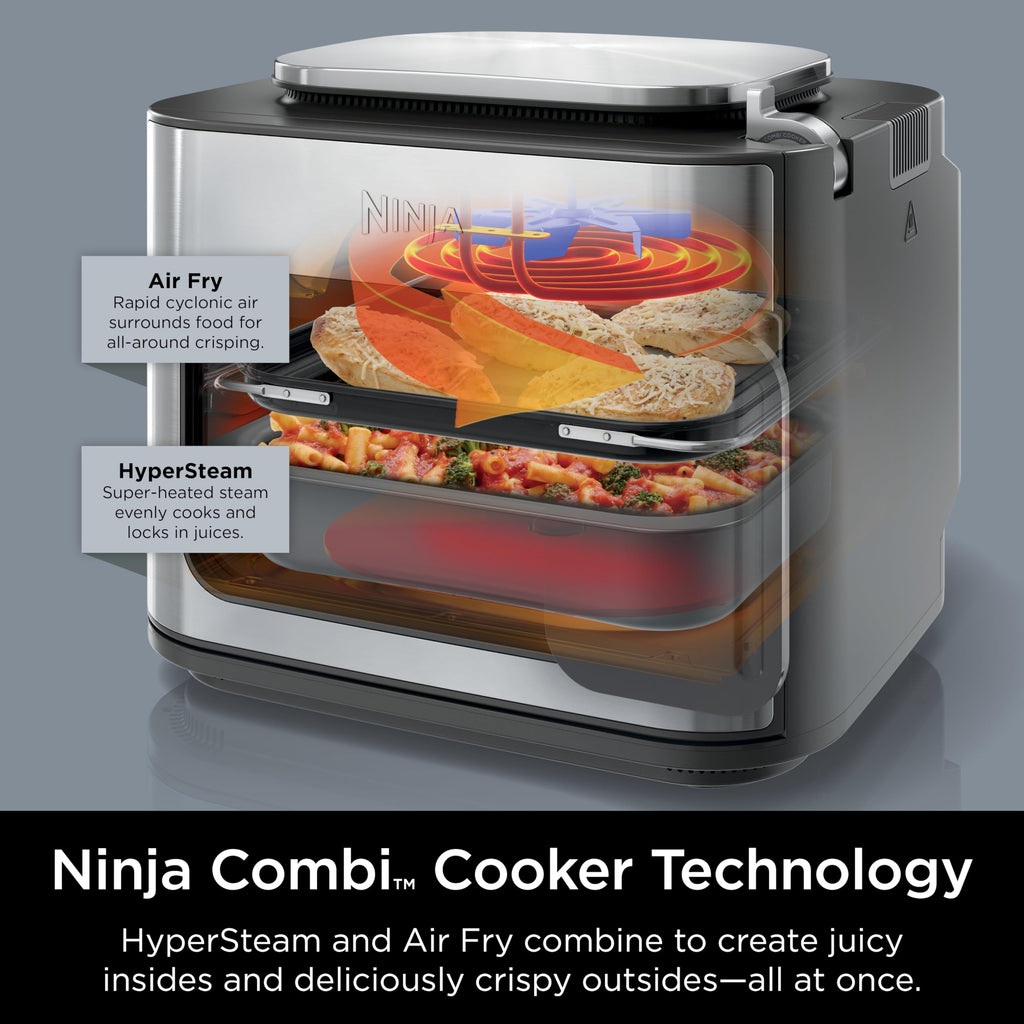 Ninja R-SFP701 14-in-1 Multicooker, Oven & Air Fryer, 15-Min Meals, 3 Accessories, Grey (Renewed)