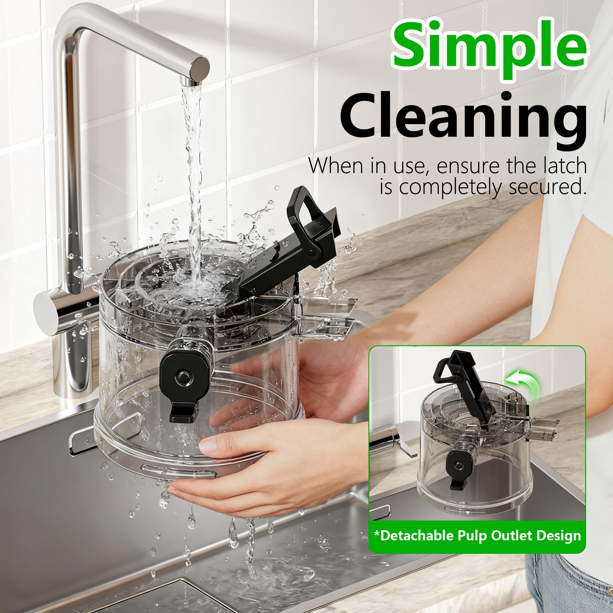 Cold Press Juicer, 6" Extra Large Feed Chute Slow Masticating Juicer Machines, Powerful AC Brushless Motor, Self Precut System, Juicer Machines with BPA-Free, Extra one Replace juicer strainer