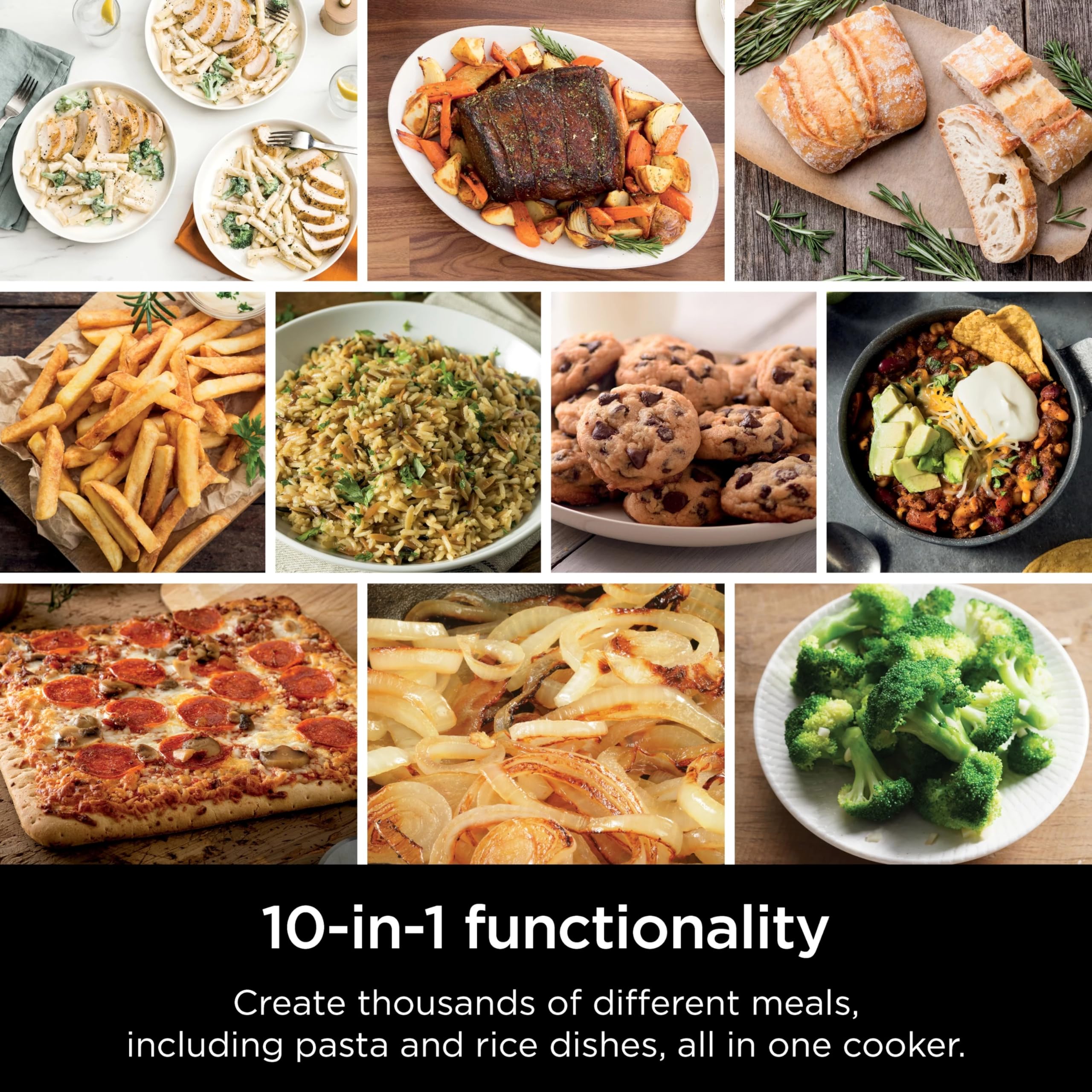 Ninja SFP700 Combi All-in-One Multicooker, Oven, & Air Fryer, 10-in-1 Functions, 15-Min Meals, Digital Display, Stainless Steel (Renewed), 14.92 x 15.43 x 13.11